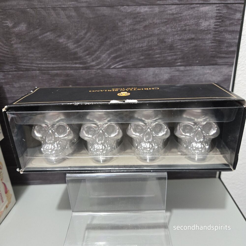 Christian Siriano New York Silver Skull Candles Set 4 Halloween Goth Decor